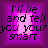 Pixelated text reads 'I'll lie and tell you your smart' over layered purple-pink gradient squares with a central light pink rectangle.