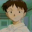 Animated sequence showing a character with brown hair and light skin in two distinct poses against a teal background.