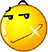 Yellow circular icon with black eyes and a mouth showing teeth, displaying sequential animation frames of a widening smile with sparkles.