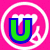 A four- shows distinct pixel art icons: a green U in a white circle on pink, red 'my' text over brown hearts, yellow 'pee budy' over a toilet image, and an empty gray