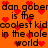 Orange background with red pixel hearts and repeated black text reading "dan gober dan gober is the coolest kid in the hole world" in a pattern