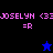 Pixelated buddy icon displays 'JOSELYN <3' text with '=R' below, alternating between black and blue backgrounds featuring a star symbol change.