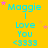 Yellow background with cyan text reading "Maggie I Love You <3<3<3" repeated in a , pink stars scattered throughout