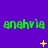 Green text 'anahvia' repeated across a purple background with yellow star-like symbols in various positions.