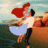 Animated contact sheet showing two frames of a cartoon couple dancing on a beach with red-haired woman and dark-haired man in white shirt and blue skirt.