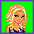 A 3x2 contact sheet of a pixel art animated icon showing a female character's head, torso, and pants with blue text labels "Skate," "4," and "Life" on green backgrounds.