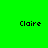 Four pixelated display the name 'Claire' in black text on solid green and blue backgrounds