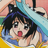 Pixelated anime-style character with blue hair and yellow clothing on left, black background with white text "Anime IM" and stylized "AIM" logo on right in a 2x1 contact sheet layout.