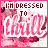 Pink and white pixelated icon with 'I'M DRESSED TO THRILL' text, pink roses on a light background, animated heart pulses in the lower-left corner.