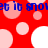 Red background with pink and white circles; blue text 'et it snow' repeated horizontally.