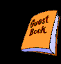 Animated sequence of a guest book icon transitioning through open and closed states with a pen and bookmark.