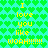 Pixelated green heart pattern background with yellow text repeating "I love you like WOAH!!!!!!" in two vertical