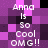Pixelated text 'Anna Is So Cool OMG!!' repeated in a pattern on a purple and black background