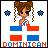 A 48x48 pixel animated buddy icon featuring a cartoon girl with brown pigtails and blue eyes on the left, next to a pink background with purple text reading "Visit" above a blurred oval logo and ".com" below it.
