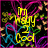 Animated pixel art with yellow text over a black background featuring pink and blue abstract lines, displaying changing phrases across frames.
