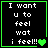 Four identical black square with green borders display white pixelated text reading "I want u to feel wat i feel!!" followed by a heart symbol