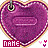 Purple heart-shaped icon with yellow border and metallic ring, displaying 'ПАМЕ' text in red block letters below it.
