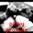 Black-and-white pixelated image of a person with hands near face, red text overlays reading 'pinky promise', 'you will', and 'stay beside me' across three sections.