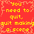 Red background with yellow pixelated text repeating 'You need to quit, quit making a scene' in multiple