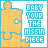 Yellow puzzle piece with blue outline and white center, next to text reading "BABY TOUR THE MISSING PIECE" in light blue block letters on a white background.