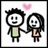 Pixelated cartoon couple holding hands under pink heart, with red text 'I LOVE YOU' on black background.