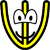 Pixelated yellow anchor with white eyes and black pupils on gray background, rendered in low-resolution digital style.