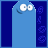 A 5x5 contact sheet of a blue cartoon character with white eyes and
