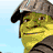 Animated contact sheet of Shrek 3 characters in a 3x3 grid with blue and green striped background, featuring Shrek, Donkey, and Puss in Boots across sampled frames.