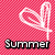 A static image with a pink checkered background displays white heart-shaped doodles and black text reading "Summer & Shawna are BFF's".