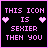 Pixelated icon with black background and pink text reading "THIS ICON IS SEXIER THEN YOU" flanked by two pink hearts.