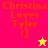 Pixelated text and star symbols on four colored quadrants with consistent layout across frames.