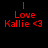 Red text on black background reads 'I Love Kallie <3' in three , repeated across a of nine identical static images