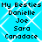 Pixelated blue background with white diamond pattern and black text listing names under "My Besties" header.