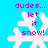 Pixelated white snowflake with purple text 'dudes... let it snow!' on bright blue background, displayed in four identical positions