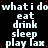 A static digital image displays repeated text phrases in white pixelated font on a black background with scattered red dots.