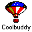 A 3x3 contact sheet of eight pixelated hot air balloon icons with red, white, and blue color scheme arranged in rows on gray background.