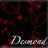 Animated icon with red heart outlines on black background and silver text reading 'Diamond' at bottom.