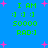 Blue background with green text and pink starbursts, displaying repeated 'I AM :3 :3 50000 RAD:]' phrases in a