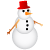 Pixelated snowman with red top hat, orange carrot nose, black button eyes, and brown stick arms in four sequential poses showing progressive collapse.