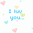 Pixelated text and heart shapes on a white background with blue, pink, yellow, green, and cyan accents.