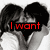 Six show a black-and-white image of two people embracing, each with overlaid text in different colors forming a phrase