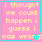Four identical pink with cyan borders display yellow text reading 'i thought we could happen i guess i was wrong!' each containing a small blue pixelated heart symbol