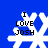 Blue background with four white snowflake icons displaying "I LOVE JOSH" text in black pixelated font, each snowflake showing distinct pixel variations across observations.