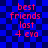 Blue checkered background with red text reading 'best friends lost 4 eva' in four identical arranged in a