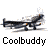 Animated contact sheet showing five sequential frames of a small airplane icon with smoke effects, each labeled "Coolbuddy" below the aircraft.
