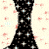 A contact sheet of a 5-frame animated icon showing a cartoon woman in a black polka-dot dress with orange skin, posing against a speckled background with red and blue dots.