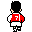 Pixelated character in red jersey with white shorts and green socks, shown from back in multiple poses with number 7 on jersey, one pose shows front view with hand raised.