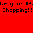 Red background with repeated black text 'Save your life Shopping!!!' and white rectangular blocks in a pattern