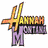 A 3x2 contact sheet of six distinct animated frames from a Hannah Montana-themed buddy icon, showing logo variations and character images with visible pixelation and color artifacts.