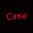 Six instances of the word "Catie" in different colors arranged in a on black background